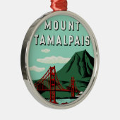 Mount Tamalpais Reisposter Metalen Ornament (Rechts)