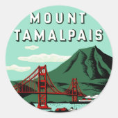 Mount Tamalpais Reisposter Ronde Sticker (Voorkant)