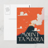 Mount Tambora Volcano Travel Poster Briefkaart (Voorkant / Achterkant)