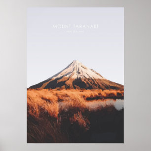Mount Taranaki, New Zealand Travel Artwork Poster