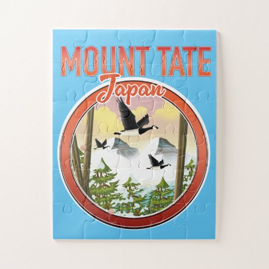 Mount Tate Japan reislogo Legpuzzel (Verticaal)