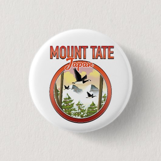 Mount Tate Japan reislogo Ronde Button 3,2 Cm (Voorkant)