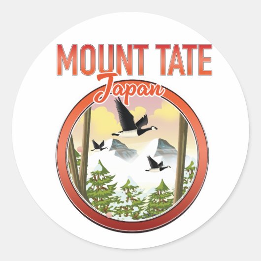 Mount Tate Japan reislogo Ronde Sticker (Voorkant)
