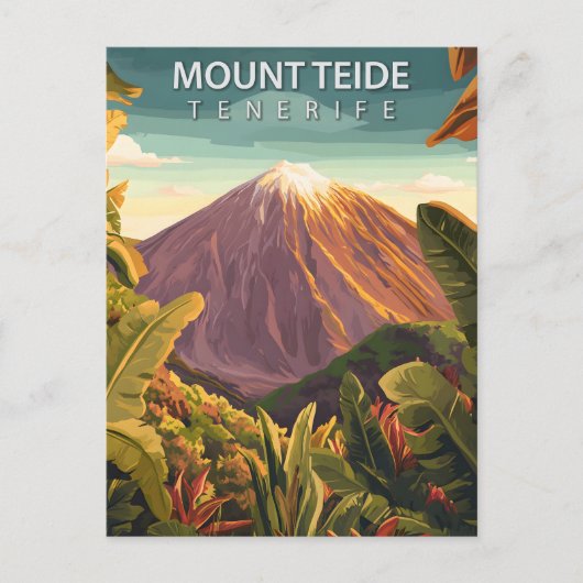 Mount Teide Tenerife Vintage Travel Briefkaart (Voorkant)