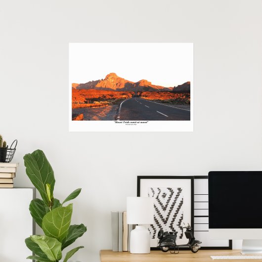 Mount Teide vat het bij zonsondergang op Poster (Thuiskantoor)