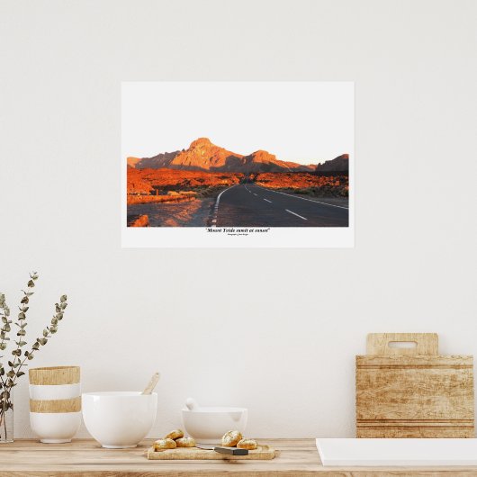 Mount Teide vat het bij zonsondergang op Poster (Keuken)