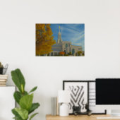 Mount Timpanogos Utah Tempel Schildering™ LDS Post Poster (Thuiskantoor)