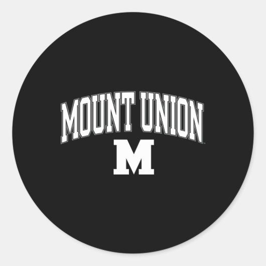 Mount Union Paarse Raiders Arch over Ronde Sticker (Voorkant)