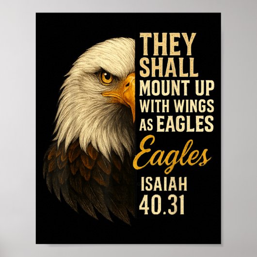Mount Up Wings As Eagles Isaiah 40_31 Christian Bi Poster (Voorkant)