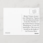 Mount Vernon Briefkaart (Achterkant)