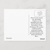 Mount Vernon Briefkaart (Achterkant)