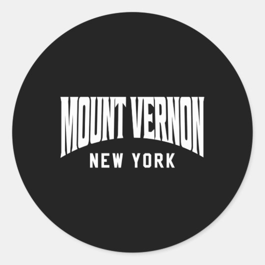 Mount Vernon New York Ronde Sticker (Voorkant)