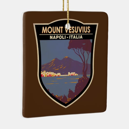 Mount Vesuvius Golf van Napels Badge Keramisch Ornament (Rechts)