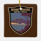 Mount Vesuvius Golf van Napels Badge  Keramisch Ornament (Voorkant)