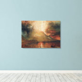 Mount Vesuvius in Eruption, 1817 (m/c op papier) Canvas Afdruk (Insitu (Houten vloer))
