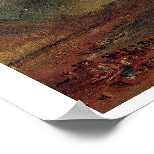 Mount Vesuvius in Eruption, 1817 (m/c op papier) Poster (Hoek)