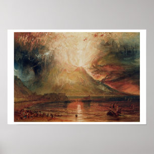 Mount Vesuvius in Eruption, 1817 (m/c op papier) Poster