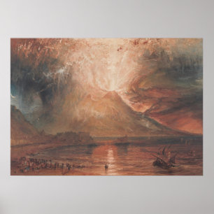 Mount Vesuvius in Eruption Napels Italy J. Turner Poster
