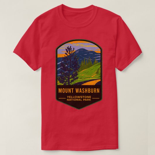 Mount Washburn Yellowstone National Park T-shirt (Design voorkant)