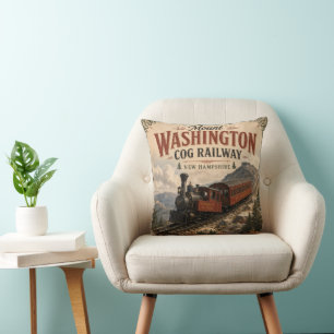 Mount Washington Cog Railway New Hampshire Vintage Kussen
