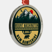 Mount Washington new Hampshire - Retro  Met Metalen Ornament (Rechts)