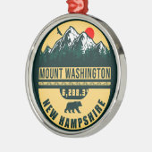 Mount Washington new Hampshire - Retro  Met Metalen Ornament (Links)