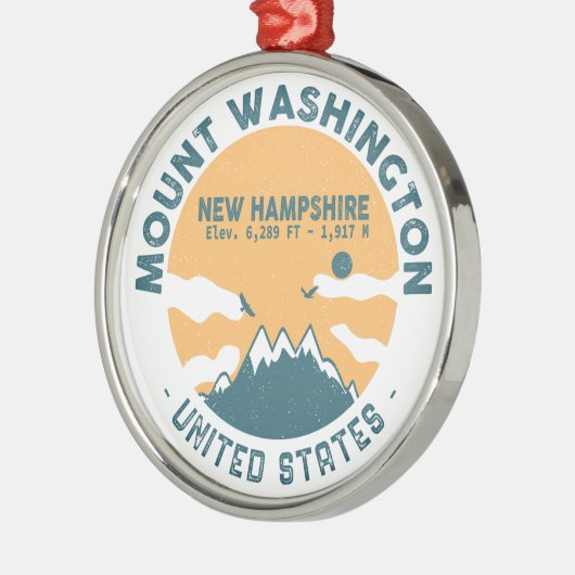 Mount Washington New Hampshire - Retro  Metalen Ornament (Links)