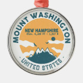 Mount Washington New Hampshire - Retro  Metalen Ornament (Voorkant)