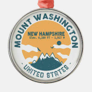 Mount Washington New Hampshire - Retro  Metalen Ornament