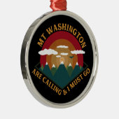 Mount Washington new Hampshire - Retro  Metalen Ornament (Rechts)