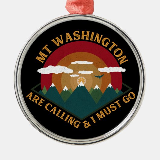 Mount Washington new Hampshire - Retro  Metalen Ornament (Voorkant)