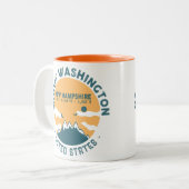 Mount Washington New Hampshire - Retro  Tweekleurige Koffiemok (Voorkant links)