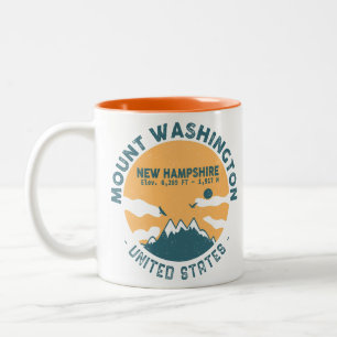 Mount Washington New Hampshire - Retro  Tweekleurige Koffiemok