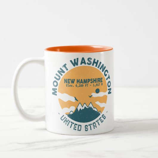 Mount Washington New Hampshire - Retro  Tweekleurige Koffiemok (Links)