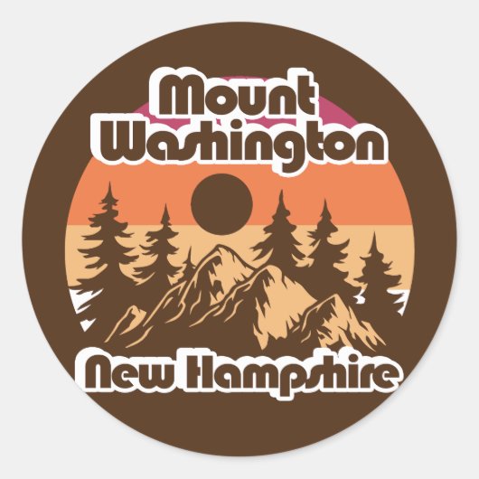 Mount Washington New Hampshire Ronde Sticker (Voorkant)