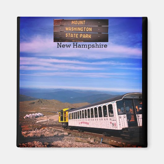 Mount Washington New Hampshire Square Magnet (Voorkant)