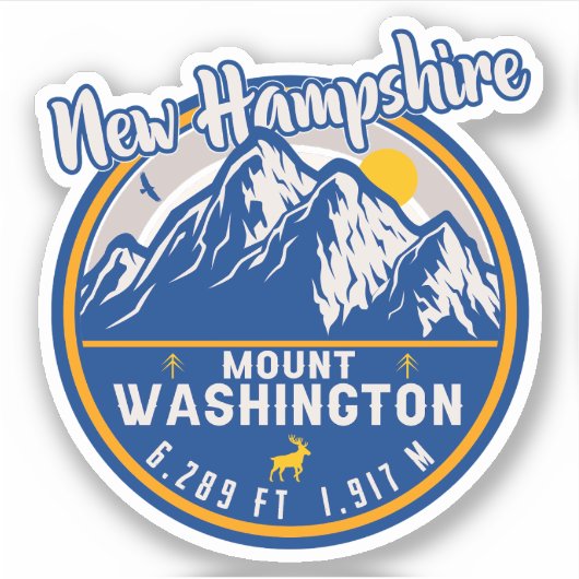 Mount Washington New Hampshire Sticker (Voorkant)