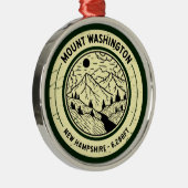 Mount Washington New Hampshire Wandelen Skiën Retr Metalen Ornament (Rechts)
