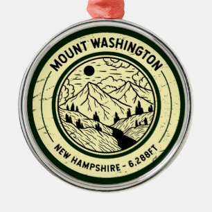 Mount Washington New Hampshire Wandelen Skiën Retr Metalen Ornament