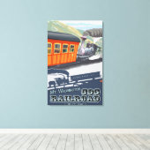 Mount Washington, New HampshireCog Railroad Canvas Afdruk (Insitu (Houten vloer))
