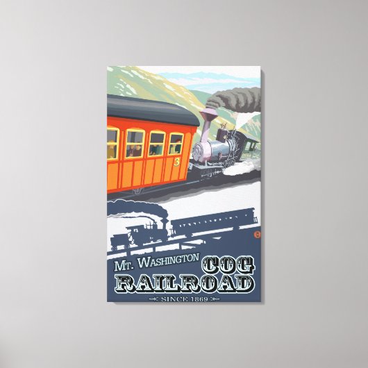 Mount Washington, New HampshireCog Railroad Canvas Afdruk (Voorkant)