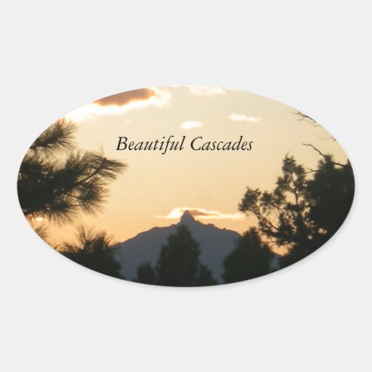 Mount Washington op Sunset Ovale Sticker (Voorkant)