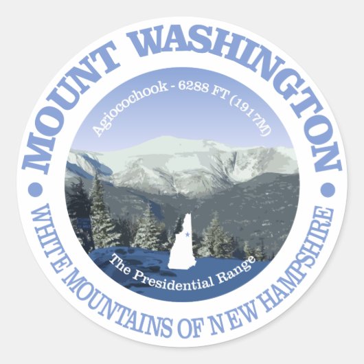 Mount Washington Ronde Sticker (Voorkant)