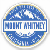 Mount Whitney California Mountain Logo Sticker (Voorkant)