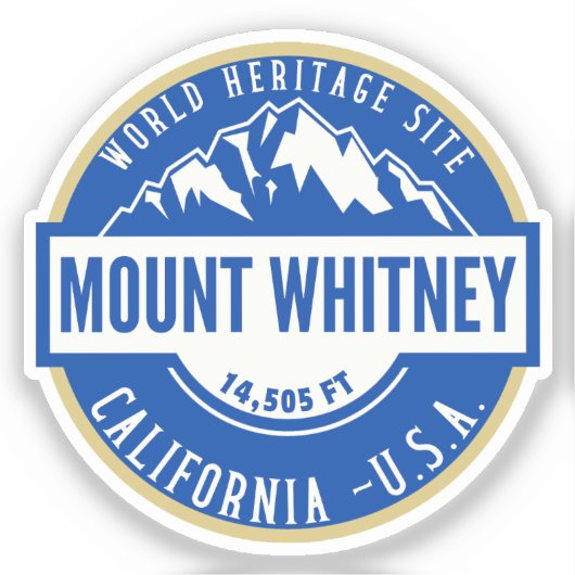 Mount Whitney California Mountain Logo Sticker (Voorkant)
