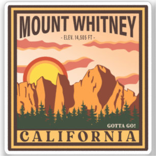 Mount Whitney California Sierra Nevada Vintage Sticker