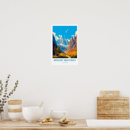 Mount Whitney California Travel Print (Keuken)