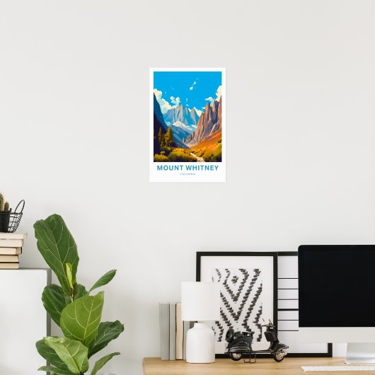 Mount Whitney California Travel Print (Thuiskantoor)