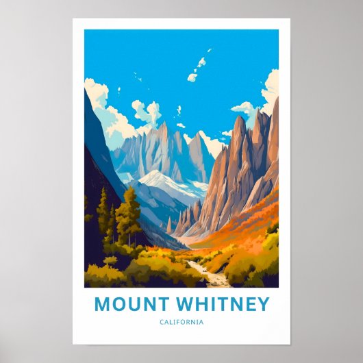 Mount Whitney California Travel Print (Voorkant)