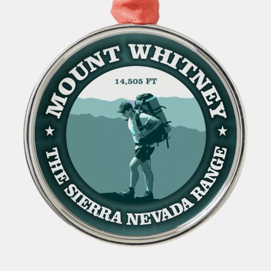Mount Whitney Metalen Ornament (Voorkant)